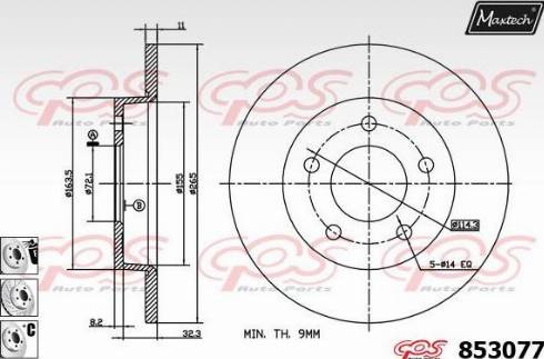 Maxtech 853077.6980 - Stabdžių diskas autoreka.lt