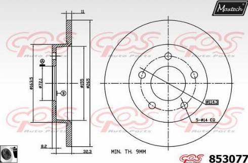 Maxtech 853077.0060 - Stabdžių diskas autoreka.lt