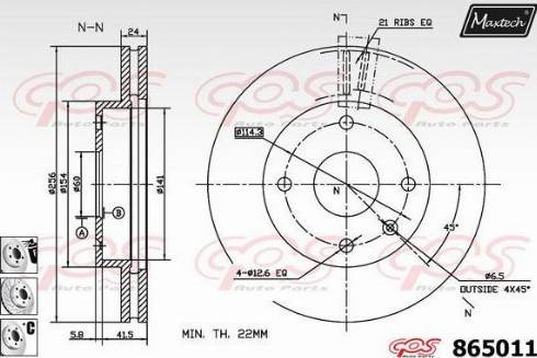 Maxtech 865011.6980 - Stabdžių diskas autoreka.lt