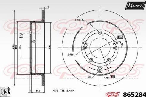 Maxtech 865284.0080 - Stabdžių diskas autoreka.lt