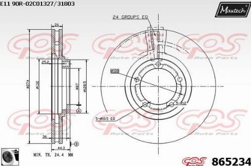 Maxtech 865234.0060 - Stabdžių diskas autoreka.lt