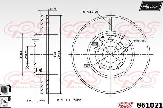 Maxtech 865223 - Stabdžių diskas autoreka.lt