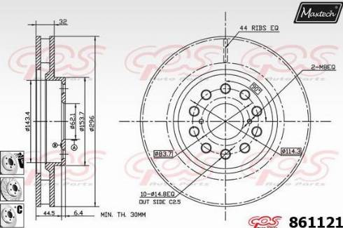 Maxtech 861121.6980 - Stabdžių diskas autoreka.lt