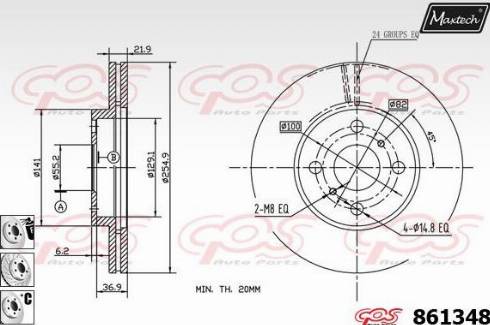 Maxtech 861348.6880 - Stabdžių diskas autoreka.lt