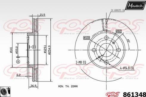 Maxtech 861348.0060 - Stabdžių diskas autoreka.lt