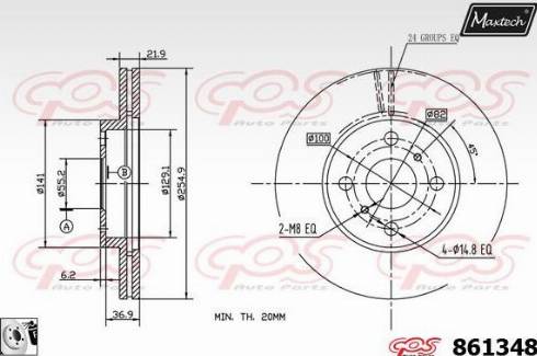 Maxtech 861348.0080 - Stabdžių diskas autoreka.lt