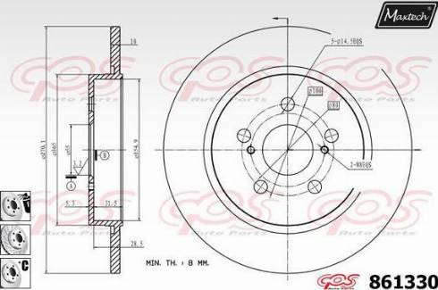 Maxtech 861330.6880 - Stabdžių diskas autoreka.lt