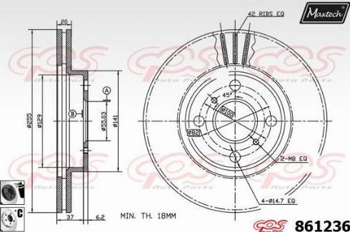 Maxtech 861236.6060 - Stabdžių diskas autoreka.lt