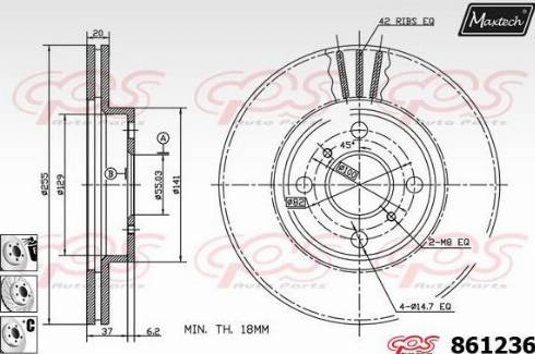 Maxtech 861236.6880 - Stabdžių diskas autoreka.lt