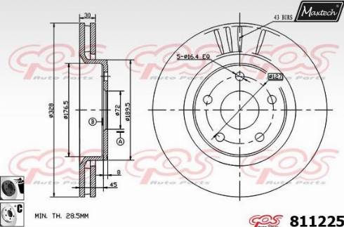 Maxtech 811225.6060 - Stabdžių diskas autoreka.lt