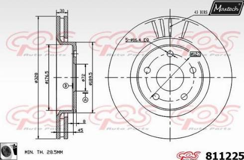 Maxtech 811225.0060 - Stabdžių diskas autoreka.lt