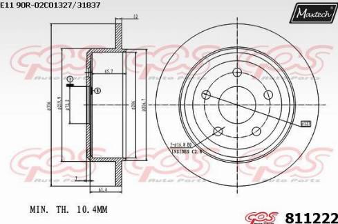 Maxtech 811222.0000 - Stabdžių diskas autoreka.lt