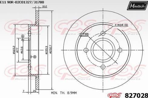 Maxtech 827028.0000 - Stabdžių diskas autoreka.lt