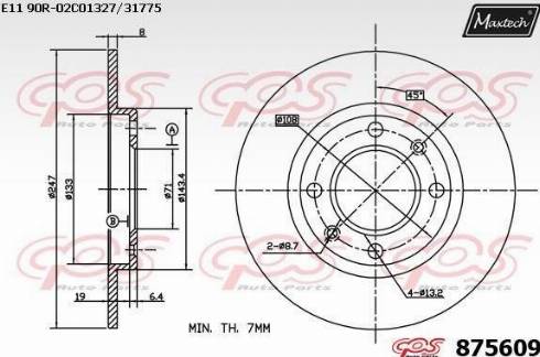 Maxtech 875609.0000 - Stabdžių diskas autoreka.lt