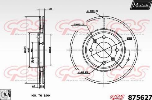 Maxtech 875627.0080 - Stabdžių diskas autoreka.lt