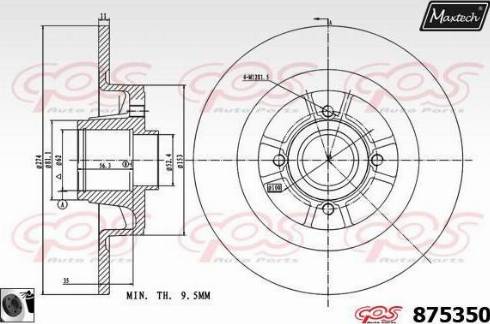 Maxtech 875350.0065 - Stabdžių diskas autoreka.lt