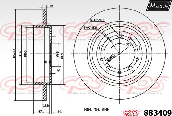 Maxtech 875316 - Stabdžių diskas autoreka.lt