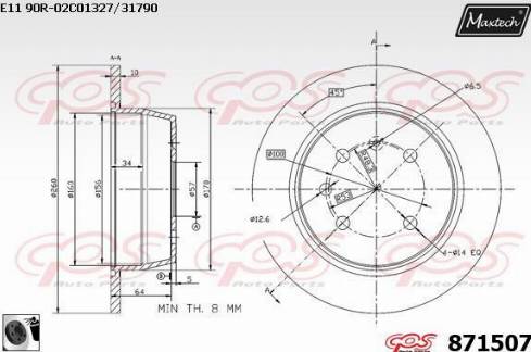 Maxtech 871507.0060 - Stabdžių diskas autoreka.lt