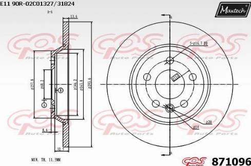 Maxtech 871096.0000 - Stabdžių diskas autoreka.lt