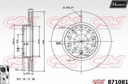 Maxtech 871081.6060 - Stabdžių diskas autoreka.lt