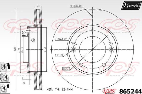 Maxtech 871078 - Stabdžių diskas autoreka.lt