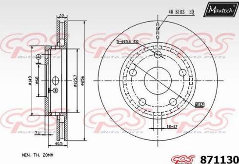 Maxtech 871130.0000 - Stabdžių diskas autoreka.lt