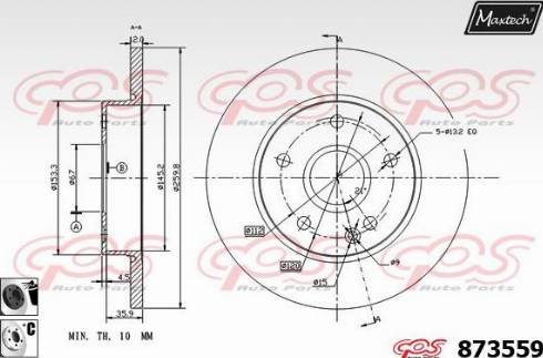 Maxtech 873559.6060 - Stabdžių diskas autoreka.lt