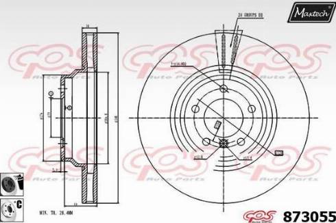 Maxtech 873055.6060 - Stabdžių diskas autoreka.lt