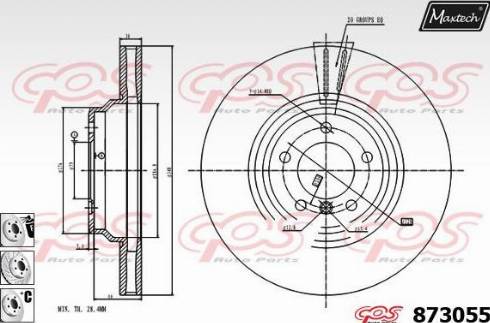 Maxtech 873055.6880 - Stabdžių diskas autoreka.lt