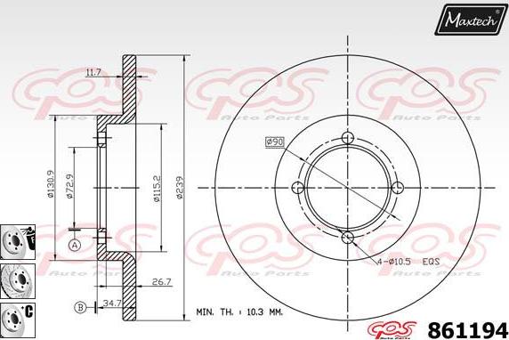 Maxtech 70200210 - Remonto komplektas, stabdžių apkaba autoreka.lt