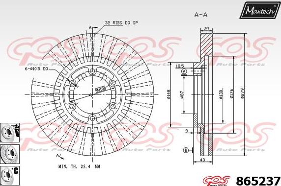 Maxtech 72943015 - Stūmoklis, stabdžių apkaba autoreka.lt