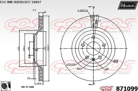 Maxtech 72960001 - Stūmoklis, stabdžių apkaba autoreka.lt