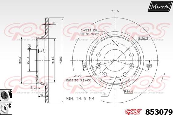 Maxtech 72960002 - Stūmoklis, stabdžių apkaba autoreka.lt