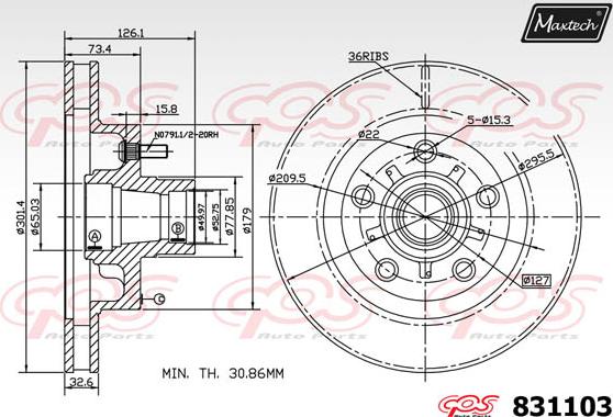 Maxtech 72936030 - Stūmoklis, stabdžių apkaba autoreka.lt