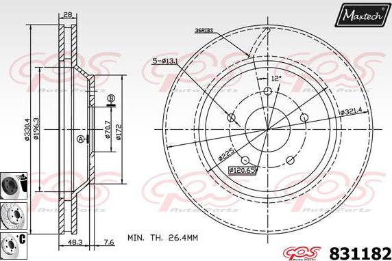 Maxtech 72938060 - Stūmoklis, stabdžių apkaba autoreka.lt