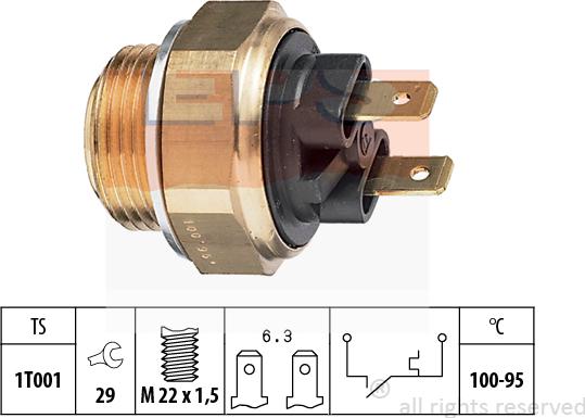 MDR EPS-1850 019 - Temperatūros jungiklis, radiatoriaus ventiliatorius autoreka.lt