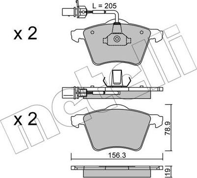 Metelli 22-0550-1 - Stabdžių trinkelių rinkinys, diskinis stabdys autoreka.lt