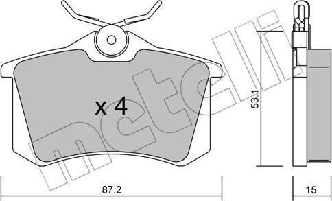 Metelli 22-0100-0 - Stabdžių trinkelių rinkinys, diskinis stabdys autoreka.lt