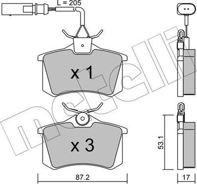 Metelli 22-0100-3 - Stabdžių trinkelių rinkinys, diskinis stabdys autoreka.lt