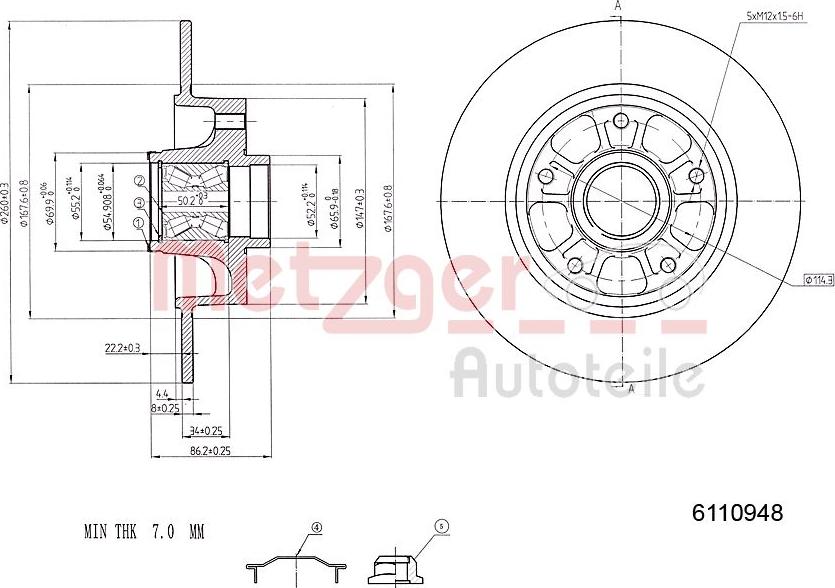 Metzger 6110948 - Stabdžių diskas autoreka.lt