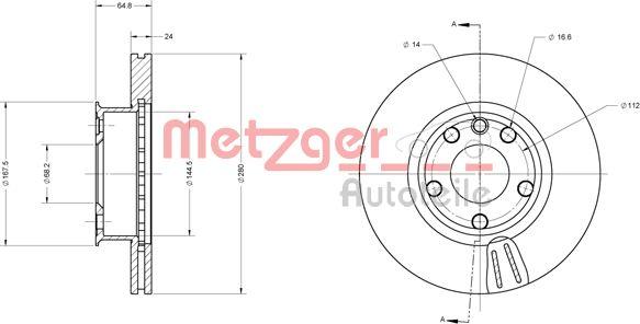 Metzger 6110484 - Stabdžių diskas autoreka.lt