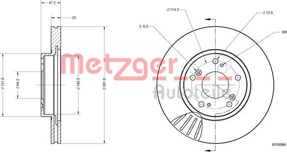 Metzger 6110599 - Stabdžių diskas autoreka.lt