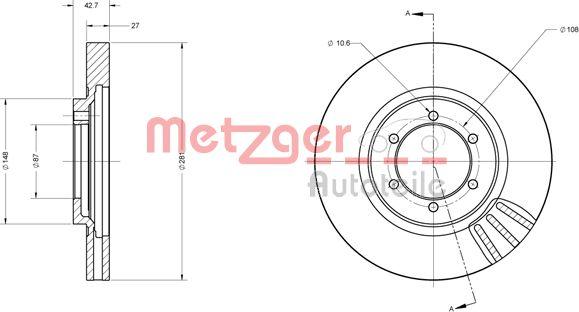 Metzger 6110508 - Stabdžių diskas autoreka.lt