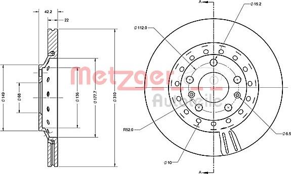 Metzger 6110588 - Stabdžių diskas autoreka.lt