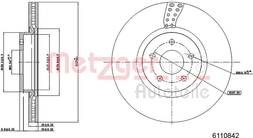 Metzger 6110842 - Stabdžių diskas autoreka.lt