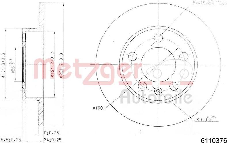 Metzger 6110376 - Stabdžių diskas autoreka.lt