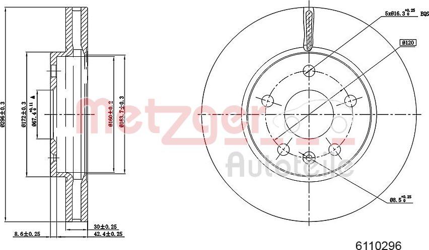 Metzger 6110296 - Stabdžių diskas autoreka.lt