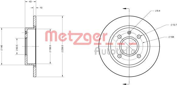 Metzger 6110243 - Stabdžių diskas autoreka.lt
