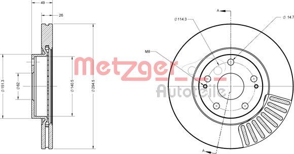 Metzger 6110276 - Stabdžių diskas autoreka.lt