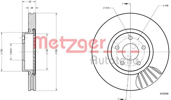 Metzger 6110789 - Stabdžių diskas autoreka.lt